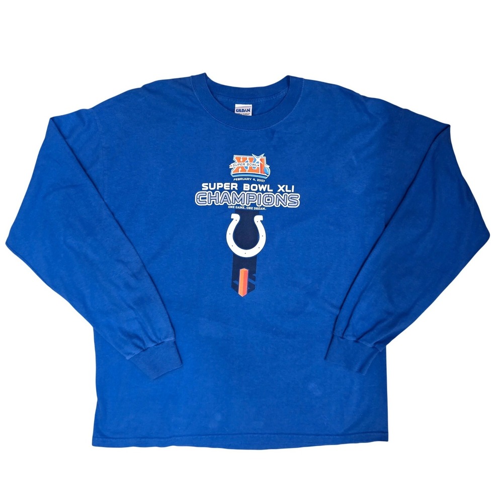 Vintage 2007 Indianapolis Colts Super Bowl XLI Champions Long Sleeve Shirt XL